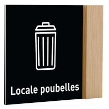 Plaque Drapeau Natura Bois Local Poubelles Picto Blanc - Manutan Collectivités