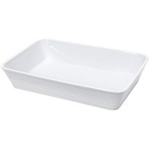 Plat Rectangulaire 35x24x6cm En Porcelaine Blanche - Manutan Collectivités
