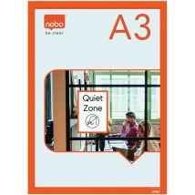 Porte-affiche Magnétique Autocollant - A3 - Orange - Manutan Collectivités