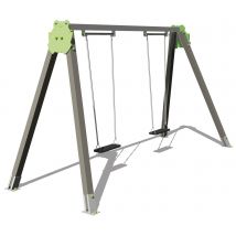 Portique Avec 2 Balançoires - Fixation Platines - Poteaux Alu - Manutan Collectivités