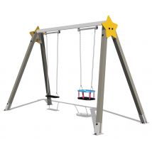 Portique Premium Avec Nacelle Bebe - Fixation Platines - Poteaux Alu - Manutan Collectivités