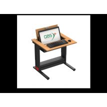 Poste 80x70 Écran Escamotable Jusqu'à 24''-strat.époxy Noir Plt Hêtre Foncé - Manutan Collectivités