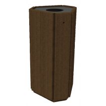 Poubelle Parc Hexagonale, Porte Sac 100 L Coloris Marron - Manutan Collectivités