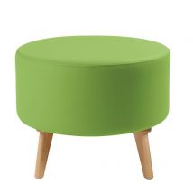 Pouf Bulle Pied Bois Enduit Pvc Anis - Manutan Collectivités