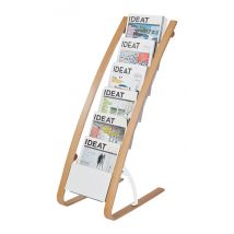 Présentoir De Sol 6 Compartiments A4 Bois/blanc - Manutan Collectivités