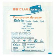 Lot De 100 Compresses De Gaze Stérile, 10x10cm-securimed - Manutan Collectivités