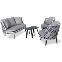 Salon Bas Jardin Agadir 4 Places En Résine Tressée Gris - Manutan Collectivités