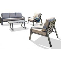 Salon Bas Jardin Ibiza 5 Places Gris Anthracite - Manutan Collectivités