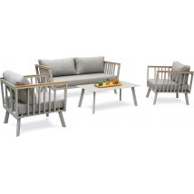 Salon Bas Jardin Napoli 5 Places Gris - Manutan Collectivités