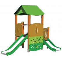 Structure 2 Tourelles Cam.pch2001c Bois/inox - Fixation Platines - Manutan Collectivités