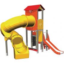 Structure Double Toboggan Titan Alu/inox - Jambes De Scellement - Manutan Collectivités