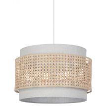 Suspension Milo Cylindre Bi-matière En Coton Et Cannage Ø38 Cm Beige Corep - Manutan Collectivités