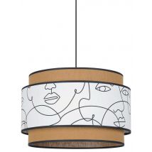 Suspension Milo Cylindre Bi-matière En Coton Et Raphia Ø38 Cm Blanc/jaune Corep - Manutan Collectivités