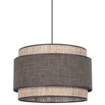 Suspension Milo Cylindre Bi-matière En Coton Et Raphia Ø38 Cm Marron Corep - Manutan Collectivités