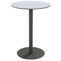 Table Cross Ronde Ø 80 Cm Hauteur 110 Cm Plateau Gris Piètement Noir - Manutan Collectivités