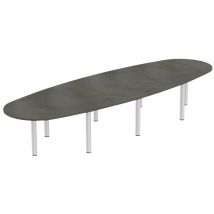 Table Elbia 420x140 16/18 Personnes Plateau 25 Mm Pied Tube Béton/alu - Manutan Collectivités