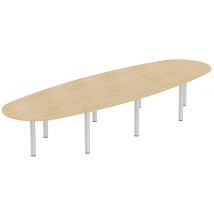 Table Elbia 420x140 16/18 Personnes Plateau 25 Mm Pied Tube Chêne/alu - Manutan Collectivités