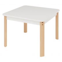 Table Ergo Carrée T2 - Blanc/hêtre - Manutan Collectivités