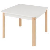 Table Ergo Carrée T4 - Blanc/hêtre - Manutan Collectivités