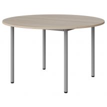 Table Malibu Ø 120 Cm T5 - 4p - Stratifié Abs - Acacia/gris - Manutan Collectivités