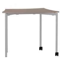 Table Shift+ Mélaminé Concave T2 - 4 Pieds - Gris Terre D'ombre - Arctique - Manutan Collectivités