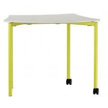 Table Shift+ Mélaminé Concave T6 - 4 Pieds - Gris Des Andes - Vert Clair - Manutan Collectivités