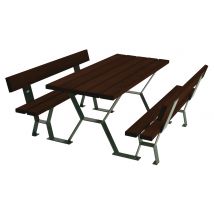 Table Bancs Tabalou Avec Dossier Dossier 1,80 M - Hpl Walnut - Manutan Collectivités