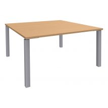 Table Carrée Lounge 140x140 Cm Hêtre/aluminium - Manutan Collectivités