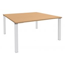Table Carrée Lounge 140x140 Cm Hêtre/blanc - Manutan Collectivités