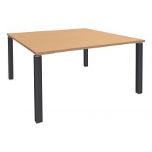 Table Carrée Lounge 140x140 Cm Hêtre/carbone - Manutan Collectivités