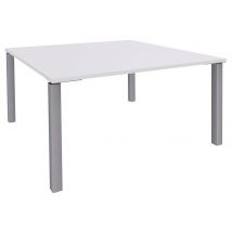 Table Carrée Lounge 140x140 Cm Blanc/aluminium - Manutan Collectivités