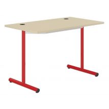 Table Info Hubbe 120 X 70 - T6 Stra Pp - Coquille Oeuf/rouge Ral 3000 - Manutan Collectivités