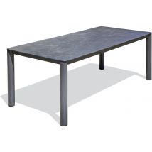 Table Jardin Camargue 220x100cm Alu+plateau Céramique Gris Anthracite - Manutan Collectivités