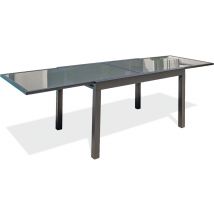 Table Jardin Tolede 270x90cm Alu+plateau Verre Gris Anthracite - Manutan Collectivités