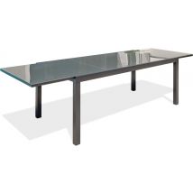 Table Jardin Tolede 300x100cm Alu+plateau Verre Gris Anthracite - Manutan Collectivités