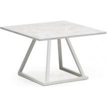 Table Lounge 70x70x45cm, Blanc, Mélamine Marble White - Manutan Collectivités