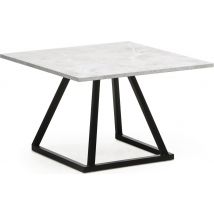 Table Lounge 70x70x45cm, Noir, Mélamine Marble White - Manutan Collectivités