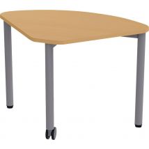 Table Mobile Géométra 1/4 Rond 60x60 Cm Mélaminé T1 Hêtre - Manutan Collectivités