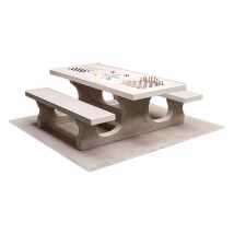 Table Multi Jeux Et Banc Béton : Échec - Dames - Chevaux - Béton Naturel - Manutan Collectivités