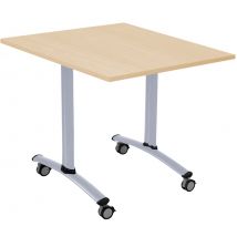 Table Pliante Axe Carrée 80x80 Cm Erable/alu - Manutan Collectivités
