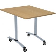 Table Pliante Axe Carrée 80x80 Cm Hêtre/alu - Manutan Collectivités