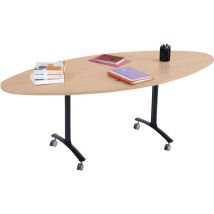 Table Pliante Axe Ovale 200x90 Cm Chêne/anthracite - Manutan Collectivités