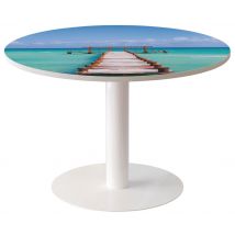 Table Ronde Ø 115 Cm Easy Office Plateau Décor Ponton - Manutan Collectivités