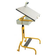 Table Scolaire Hergon + Avec Roulettes Avec Casier T2àt4 Jaune - Manutan Collectivités