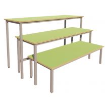 Tables Bancs Gigognes Piètement Époxy Gris Plateau Vert-vanerum - Manutan Collectivités