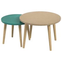 Tables Basses Gigognes Upcy Plateaux Camel/vert Forêt - Manutan Collectivités