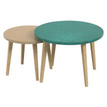 Tables Basses Gigognes Upcy Plateaux Vert Forêt /camel - Manutan Collectivités