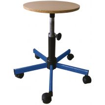 Tabouret Réglable De 42 À 60 Cm - Sur Roulettes - Bleu - Manutan Collectivités