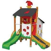 Tour Et Cabane Le Jardin Des Coccinelles-bois/polyester- Scellement - Manutan Collectivités
