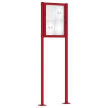 Vitrine Classique 75 X 55 Cm - Poteaux Initiaux Platines - Rouge Foncé 3004 - Manutan Collectivités